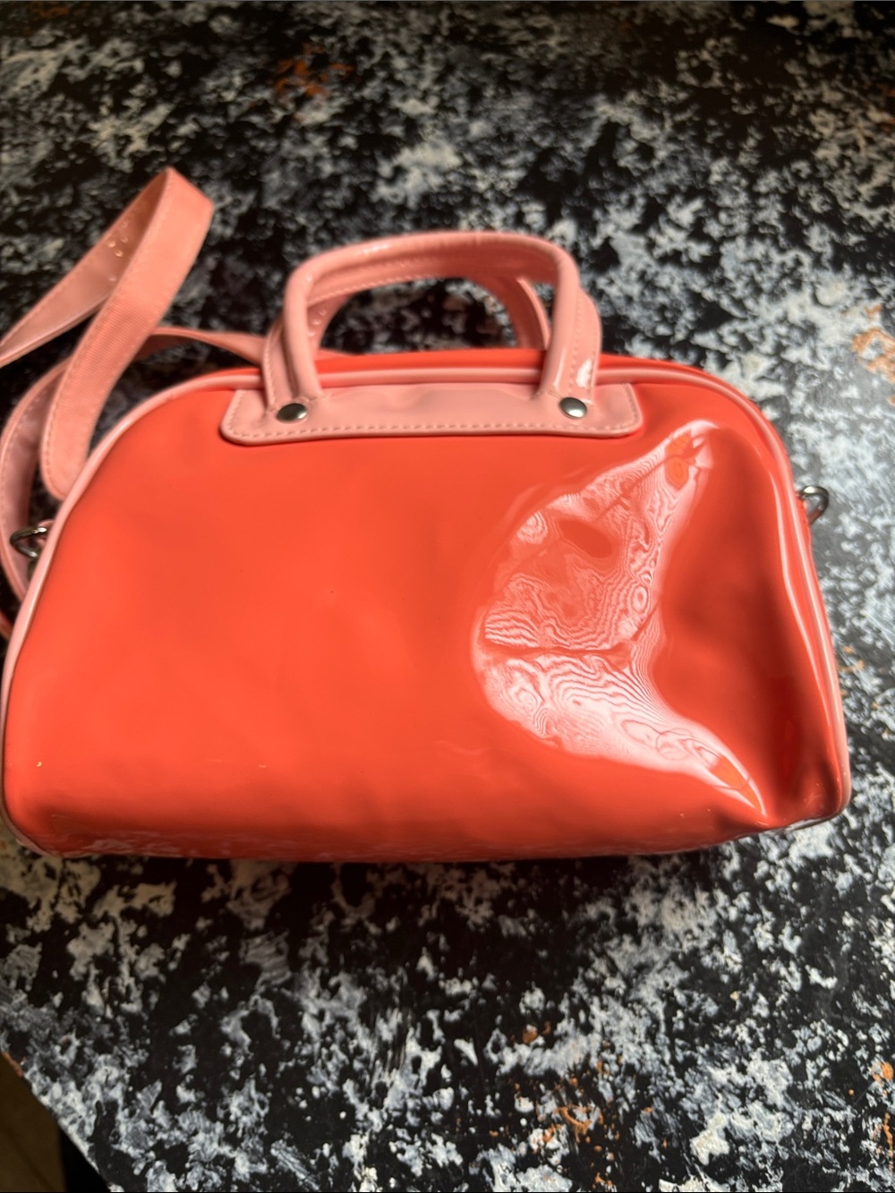adidas Coral and Light Pink Patent Mini Satchel Bag - Picture 11 of 11
